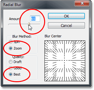 radial-blur-filter1 Текст с эффектом взрыва в Photoshop