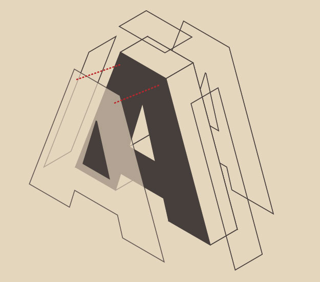 step171 3D-эффект разобранной буквы в Illustrator