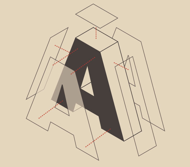 step181 3D-эффект разобранной буквы в Illustrator
