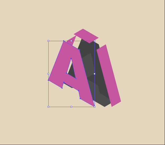 step91 3D-эффект разобранной буквы в Illustrator
